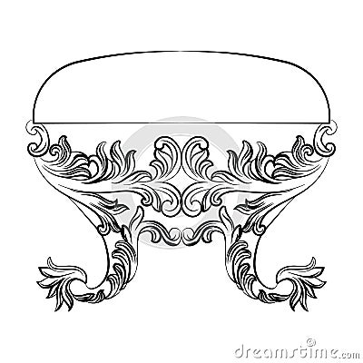 Rich Baroque Rococo chair Vector Illustration