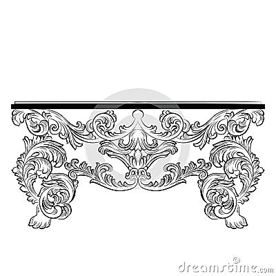 Rich Baroque Table Vector Illustration