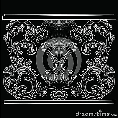 Rich Baroque Table Vector Illustration