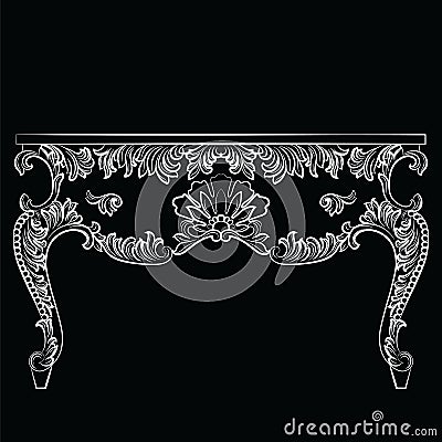 Rich Baroque Table with luxury ornaments Vector Illustration