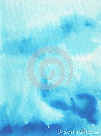 Blue Bleeding Watercolor Painted Background Texture Vector Illustration