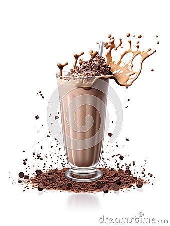 Rich chocolate milkshake Stock Photo