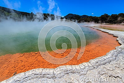 Champagne Pool, Wai-O-Tapu Geothermal Area, NZ Stock Photo