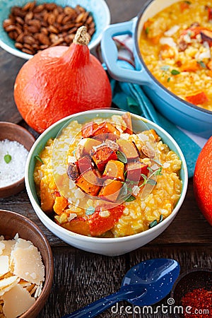 Rich creamy pumpkin risotto Stock Photo