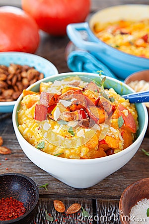 Rich creamy pumpkin risotto Stock Photo