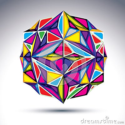 Rich 3d abstract psychedelic fractal figure. Vector vivid complicated design object, kaleidoscope and gemstone effect. Vector Illustration