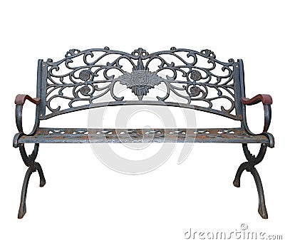 Rich Decorated Iron Park Bench Stock Photo