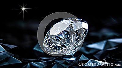 Rich Dimond Reflection With Black Background Stock Photo