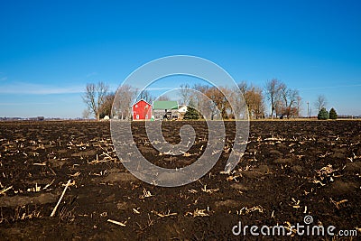 Rich, Fertile, Midwestern Farmland Soil Stock Photo