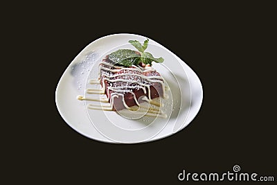 Rich Fresh Strawberry Dessert Plate Stock Photo