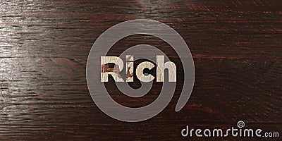 Rich - grungy wooden headline on Maple - 3D rendered royalty free stock image Stock Photo