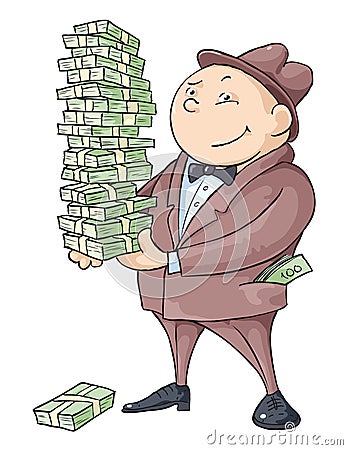 The Rich Man Vector Illustration