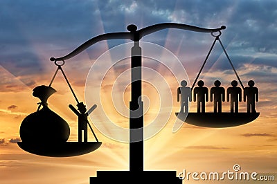 Rich poor scales justice Stock Photo