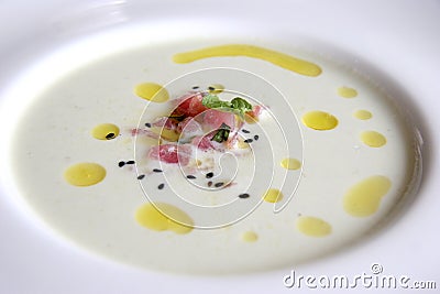 Rich seafood soup Stock Photo