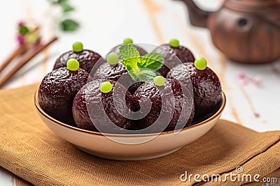 Rich sweetness Kala Jamun, a unique and delightful Indian treat Stock Photo