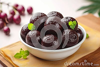 Rich sweetness Kala Jamun, a unique and delightful Indian treat Stock Photo