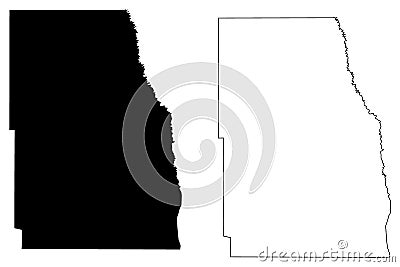 Richland County, North Dakota State U.S. county, United States of America, USA, U.S., US map vector illustration, scribble Vector Illustration