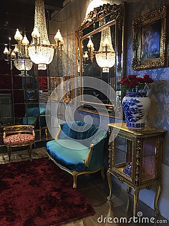 A richly decorated living room Editorial Stock Photo