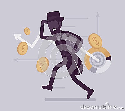Richman, wealthy person with great financial fortune Vector Illustration