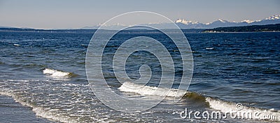 Richmond Beach Saltwater park horizon line Stock Photo