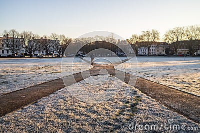 Richmond green on frosty morning Editorial Stock Photo
