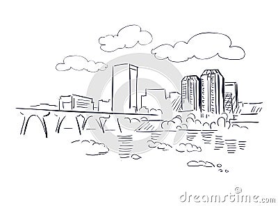 Richmond Virginia usa America vector sketch city illustration line art Cartoon Illustration