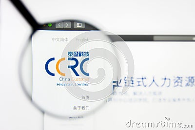 Richmond, Virginia, USA - 27 July 2019: Illustrative Editorial of China Customer Relations Centers Inc website homepage Editorial Stock Photo