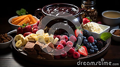 Chocolate Fondue Stock Photo