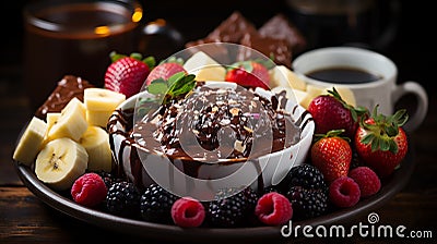 Chocolate Fondue Stock Photo