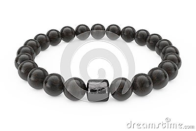 Richness and Good Fortune Concept. Black Lucky Stones Bracelet. 3d Rendering Stock Photo