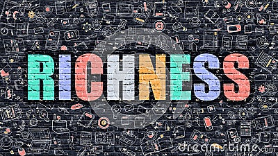 Richness in Multicolor. Doodle Design. Stock Photo