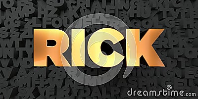 Rick - Gold text on black background - 3D rendered royalty free stock picture Stock Photo