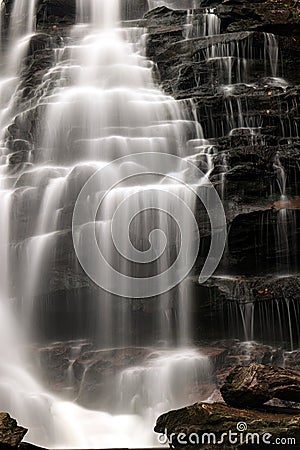 Ricketts Glen Spring Waterfall Stock Photo