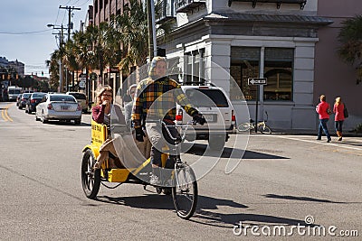 Rickshaw Bike Taxi Charleston South Carolina Editorial Stock Photo