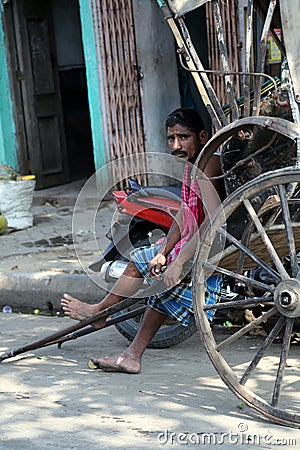 Rickshaw driver Editorial Stock Photo