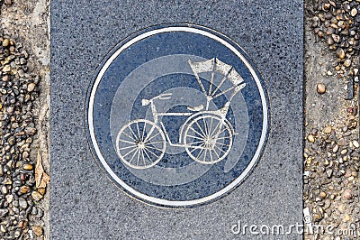 Rickshaw sign on the street in Singapore Stock Photo