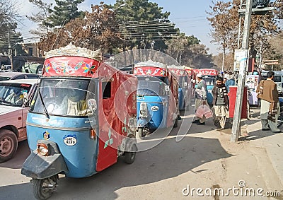 Rickshaws of Quetta Editorial Stock Photo