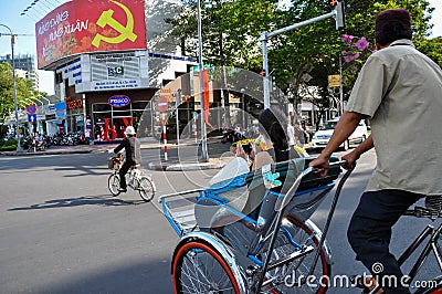 Rickshaws in Saigon, Vietnam Editorial Stock Photo