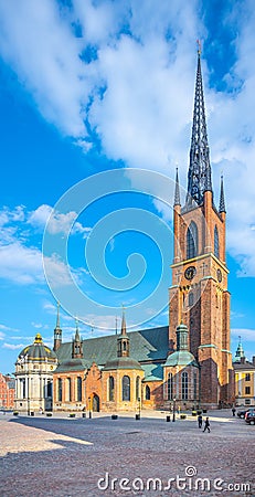 Riddarholmen Church on sunny day in Stockholm Editorial Stock Photo
