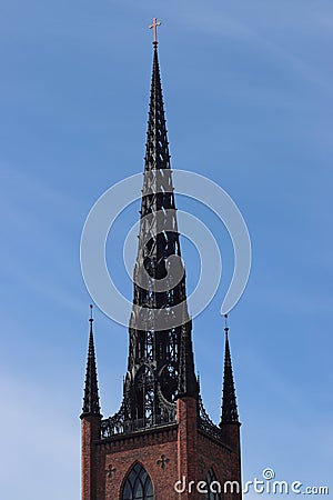 Riddarholmskyrkan church in Stockholm in Sweden on holiday. Editorial Stock Photo