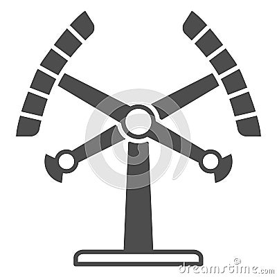 Ride double hammer solid icon, The rides concept, Attraction Kamikaze sign on white background, attraction pendulum icon Vector Illustration