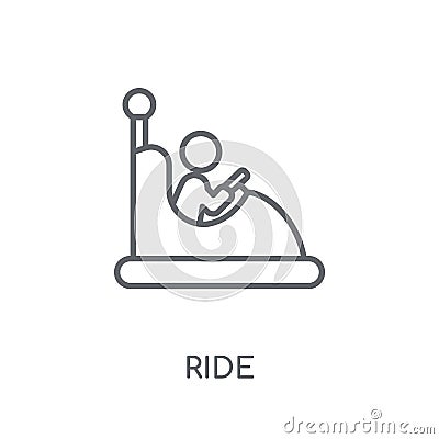 Ride linear icon. Modern outline Ride logo concept on white back Vector Illustration