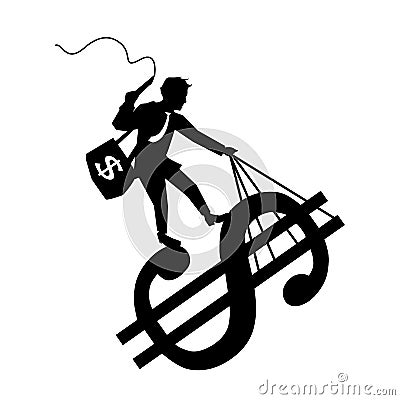 Ride the money Stock Photo