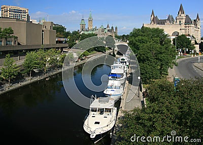 Rideau Canal in Downtown Ottawa Stock Photo