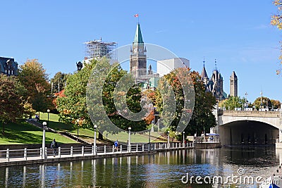 Ottawa - Rideau Canal in Autumn Editorial Stock Photo