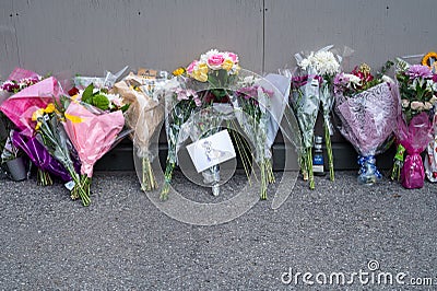 Rideau Hall Governer Generals' house Flowers for the passing of the Queen. Editorial Stock Photo
