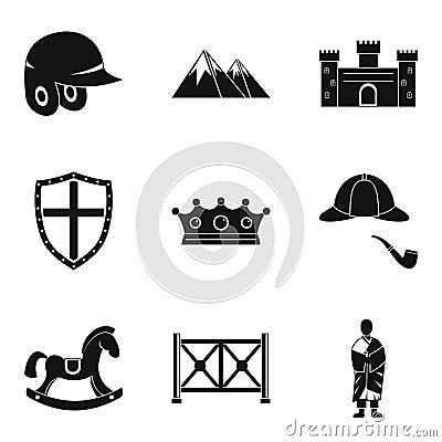 Rider icons set, simple style Vector Illustration