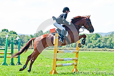 Rider show jumps Editorial Stock Photo