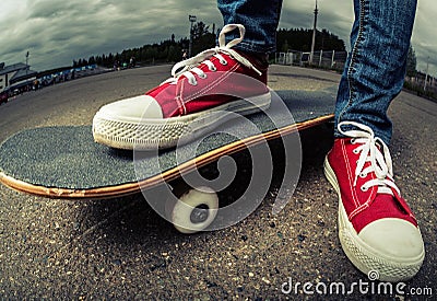 Rider with the skateboard Stock Photo