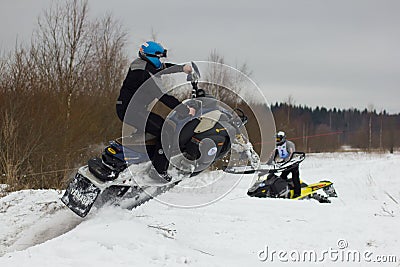 Rider on a snowmobile Editorial Stock Photo